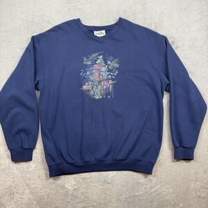 Northern Reflections Sweatshirt Women’s XL Blue Birdhouse Crew Long Sleeve